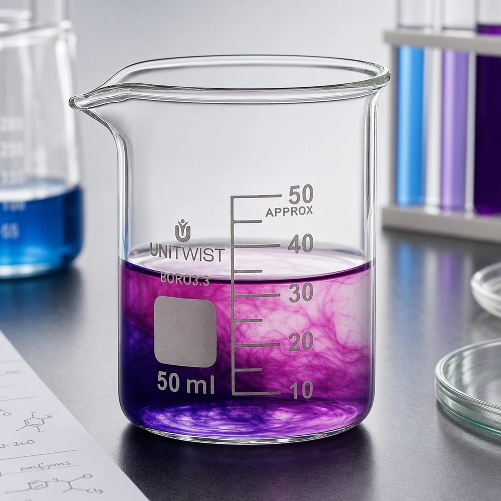 Becherglas 50ml Borosilikat 3.3 niedrige Form UNiTWIST für Labor und Gewerbe