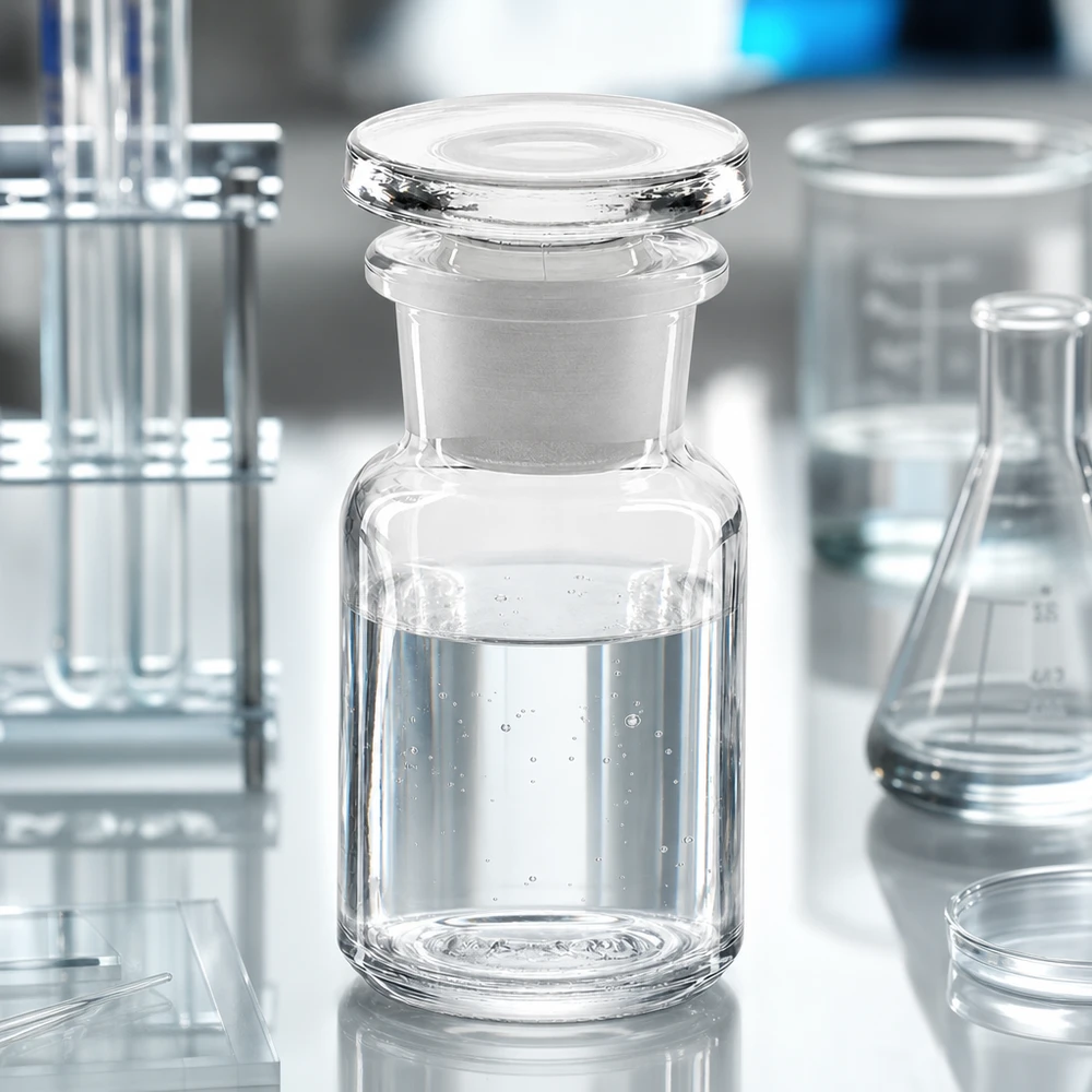 Rundschulterfl. 50ml klar Weithals Glasstopfen Rundschulterflasche 50ml Weithals klar Glas mit Glasstopfen für Labor und Fachhandel
