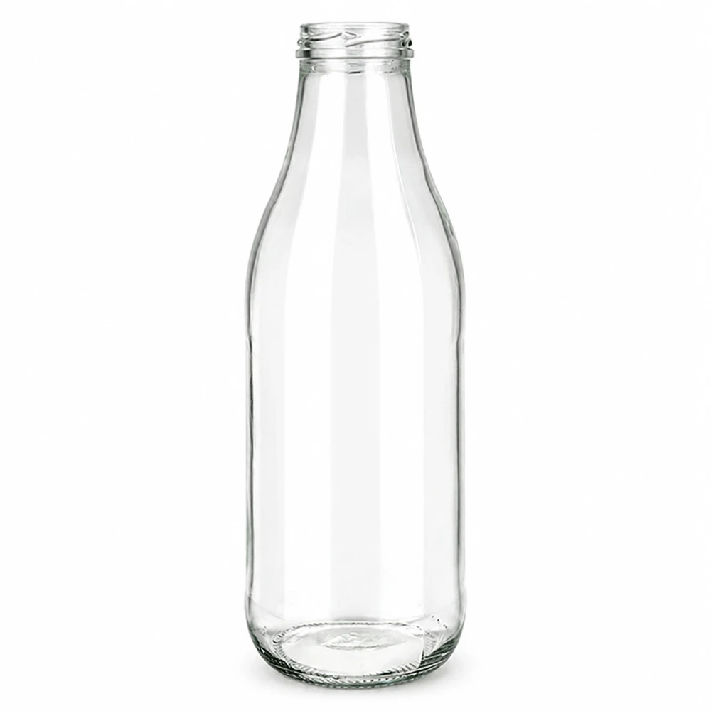 1000ml Glasflasche ohne Deckel (TO48) UNiTWIST 1000ml Glasflasche ohne Deckel TO48 UNiTWIST transparent leer Milchflasche Getränkeflasche aus klarem Glas