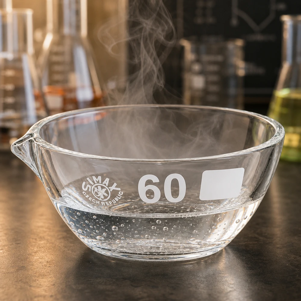 45ml Abdampfschale Borosilikat mit Ausguss ø60mm für professionelle Laboranwendungen bei Pacadura.de