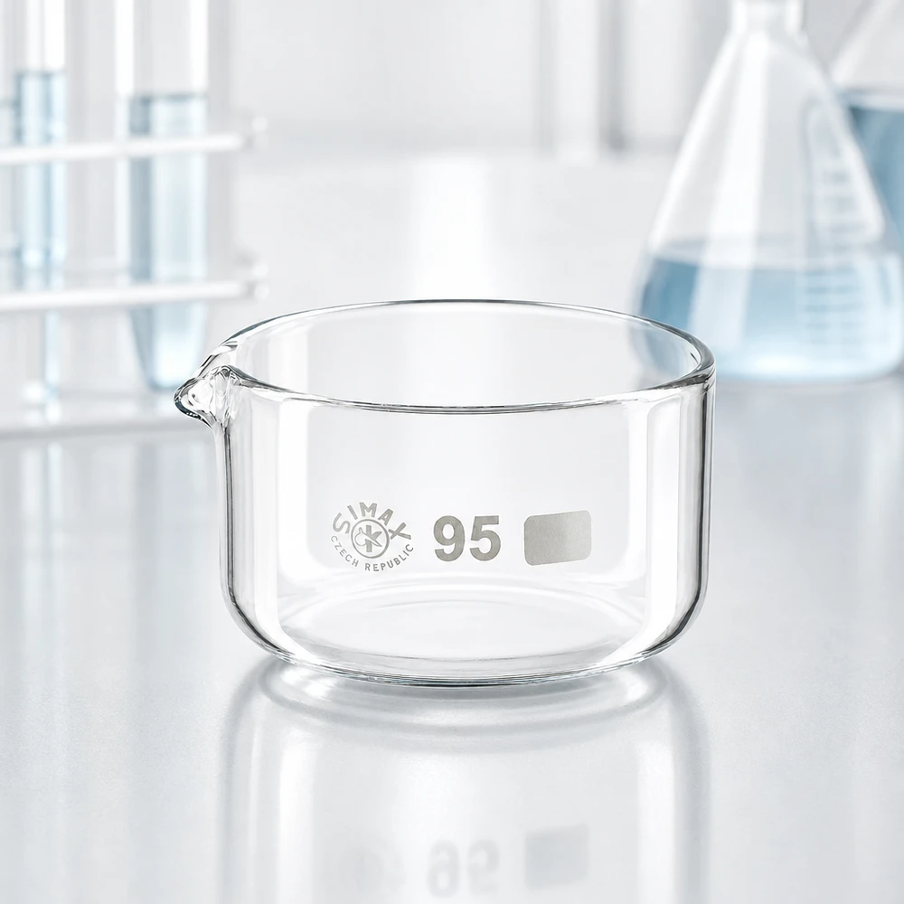 300ml Kristallisierschale mit Ausguss Borosilikat ø95mm Kristallisierschale 300ml Borosilikatglas Ø95mm mit Ausguss für Labor und Gewerbe von SIMAX