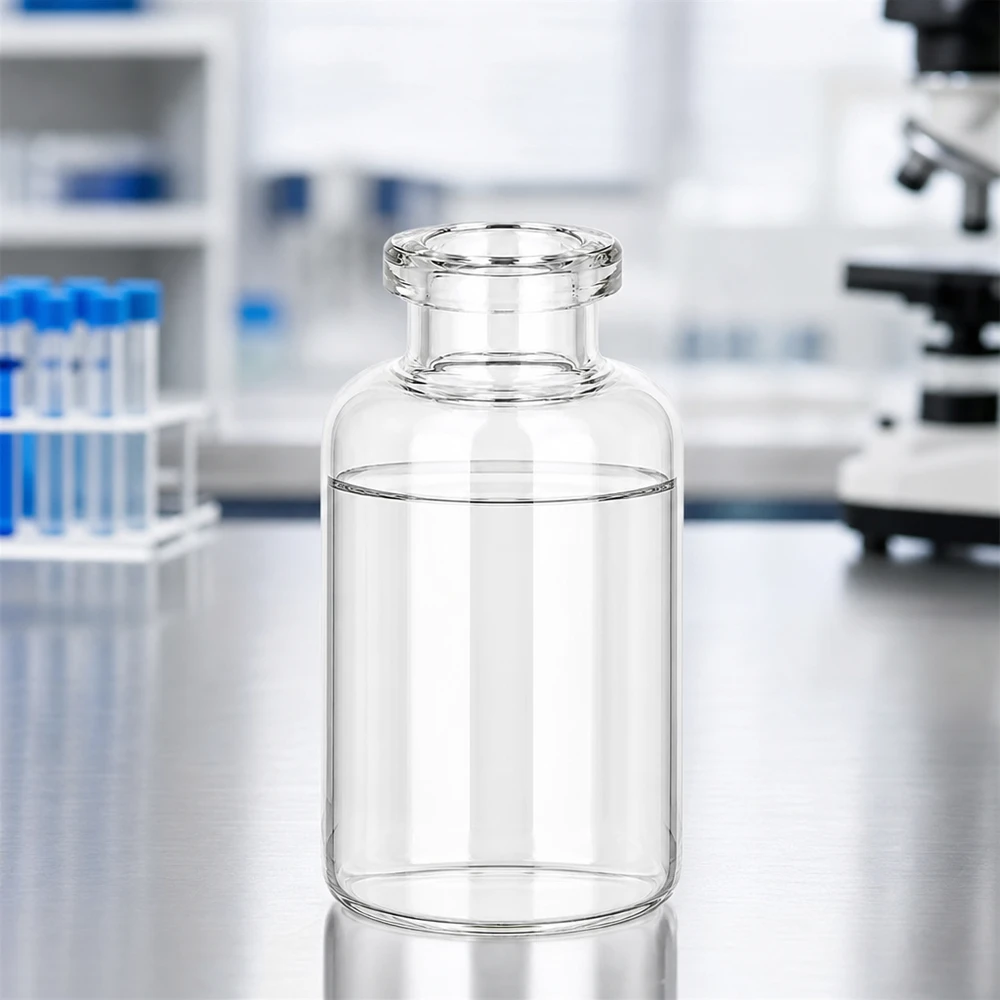 Injektionsflasche Klarglas 30ml Injektionsflasche Klarglas 30ml für pharmazeutischen und gewerblichen Einsatz auf Edelstahloberfläche