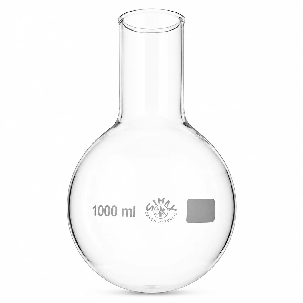 Rundkolben 1000ml Weithals Rundkolben 1000ml Weithals aus Borosilikatglas für professionelle Laboranwendungen und chemische Synthese