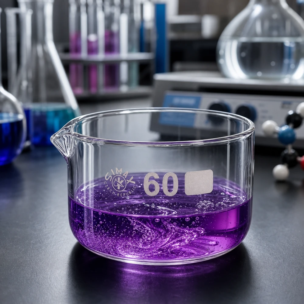 60ml Kristallisierschale Borosilikatglas mit Ausguss Ø60mm für Labor und Gewerbe Simax