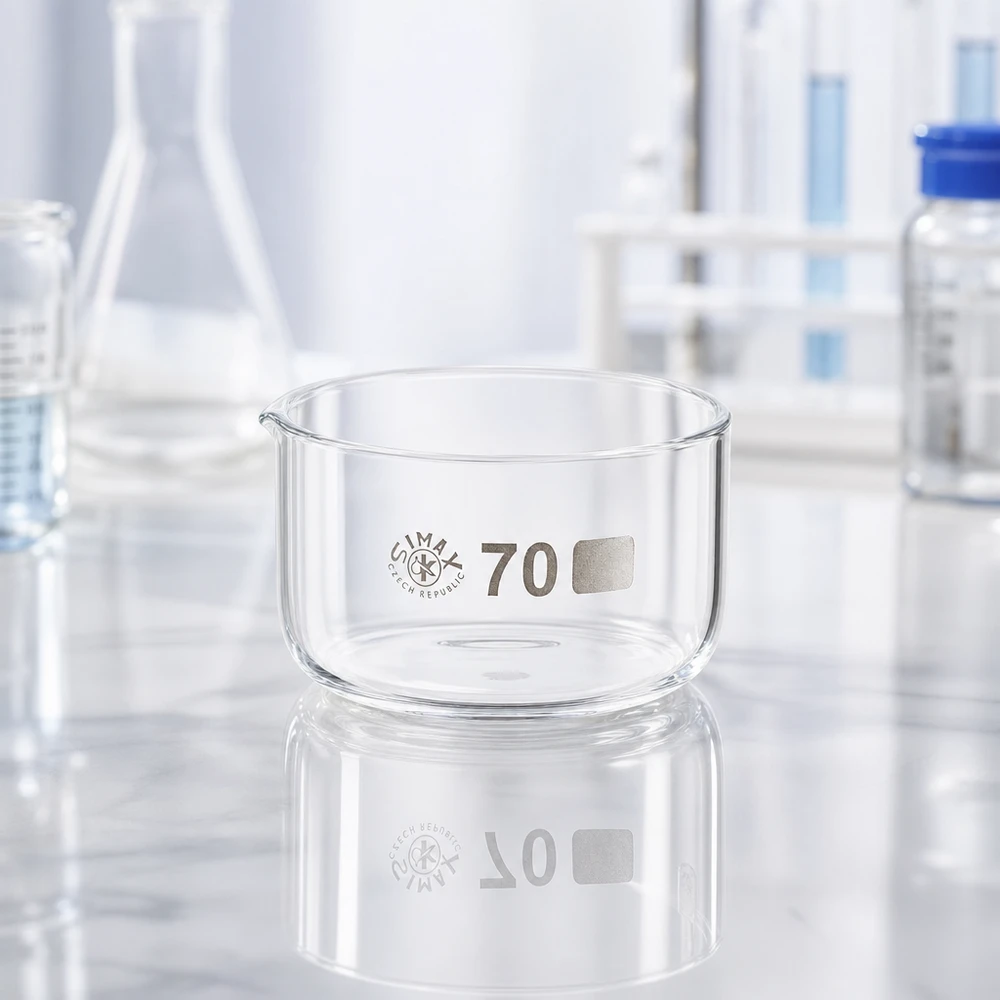 100ml Kristallisierschale ohne Ausguss Borosilikat ø70mm Kristallisierschale 100ml Borosilikatglas ø70mm ohne Ausguss für Labor und Industrie SIMAX