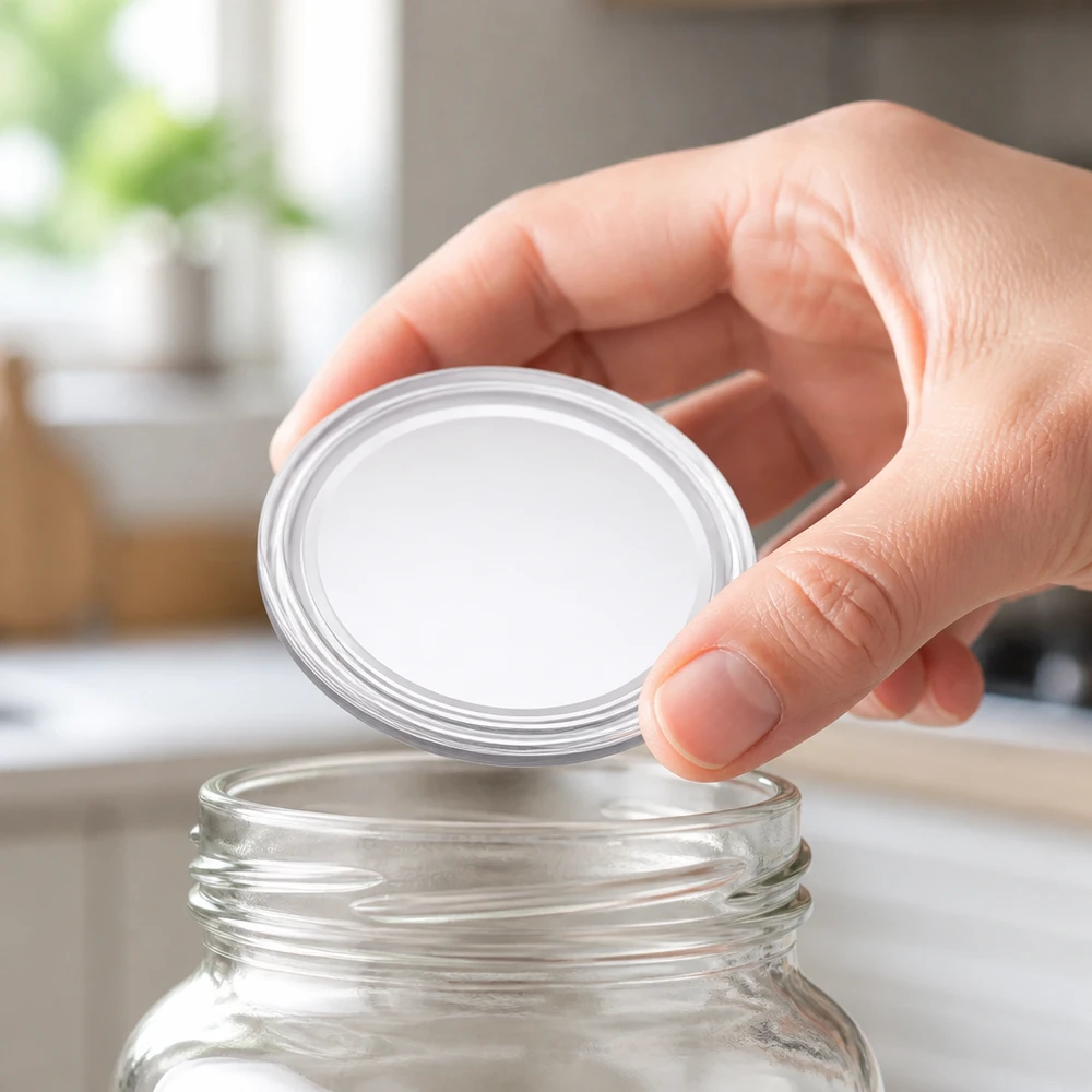 63mm BasicSeal Deckel weiss (TO63) UNiTWIST Hand setzt weißen TO63 BasicSeal Twist-Off-Deckel 63mm auf Einmachglas Verschluss für Lebensmittel Großhandel