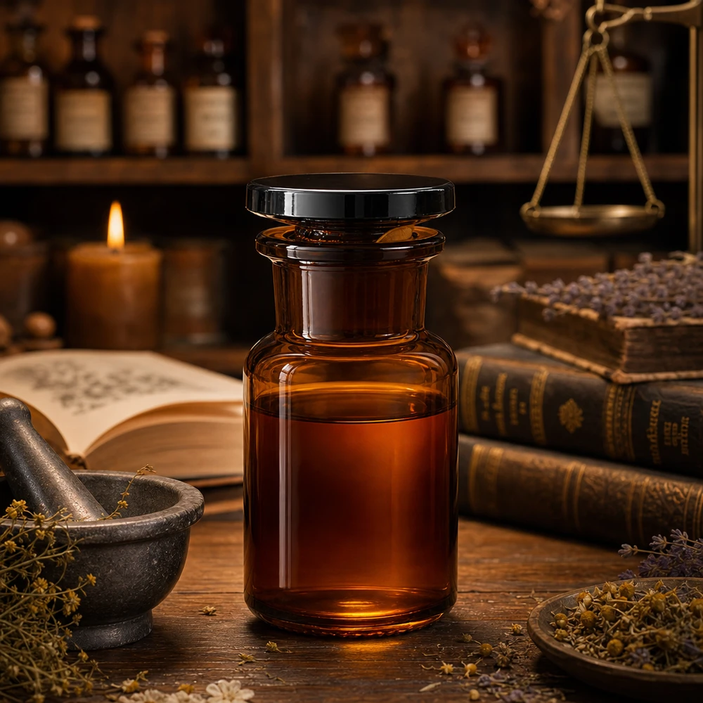 Braune Weithalsflasche 50ml aus Glas mit Glasstopfen für professionellen Laboreinsatz im Fachhandel