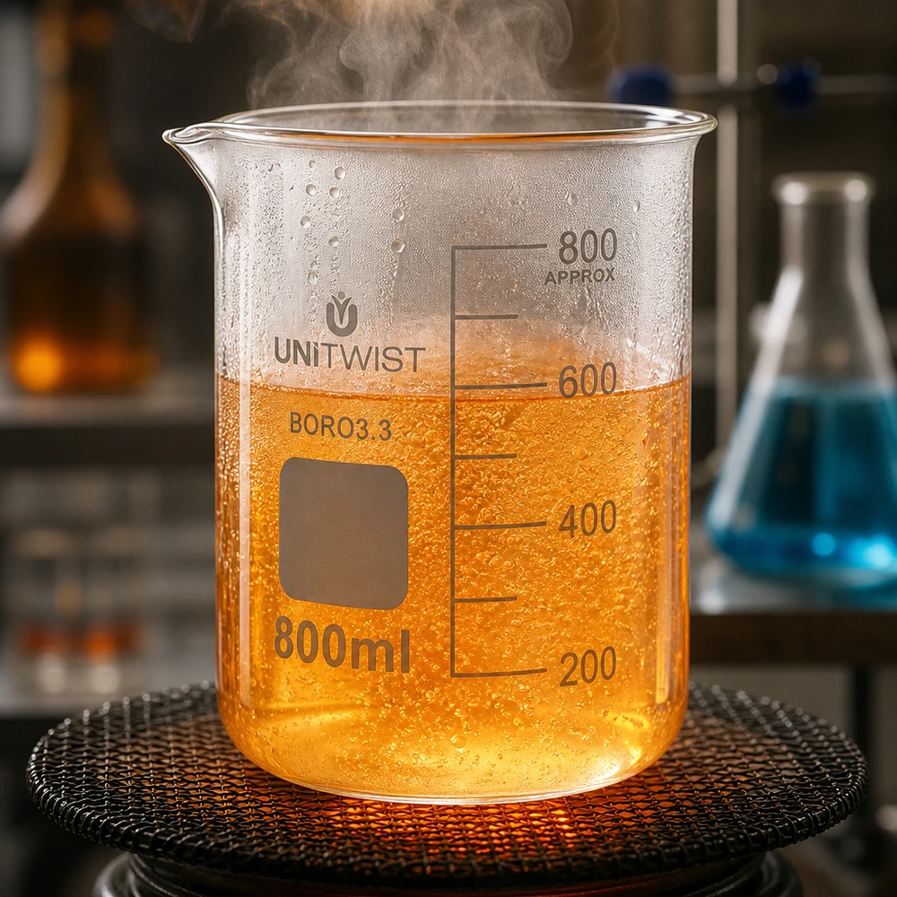Becherglas 800ml Borosilikat 3.3 niedrige Form UNiTWIST für Labor und Gewerbe