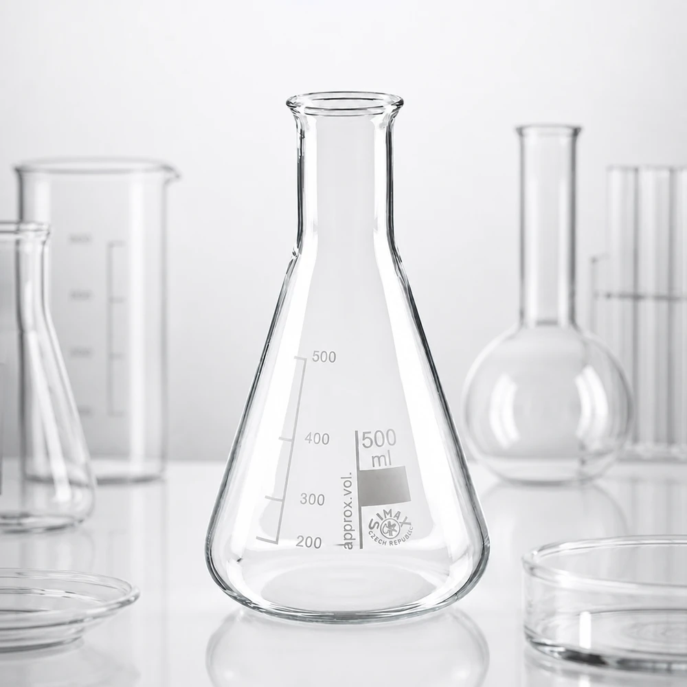 Erlenmeyerkolben 500ml Enghals Erlenmeyerkolben 500ml Enghals aus Borosilikatglas für Labor und Industrie bei Pacadura professionelle Laborausstattung