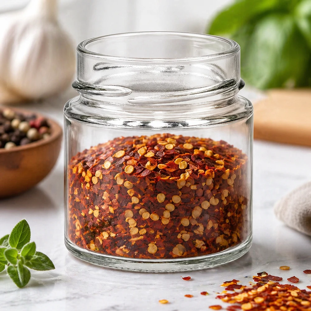 UNiTWIST Runda135 Rundglas 135ml mit Chili-Gewürzmischung gefüllt TO58deep Deckel Gewürzaufbewahrung Küche