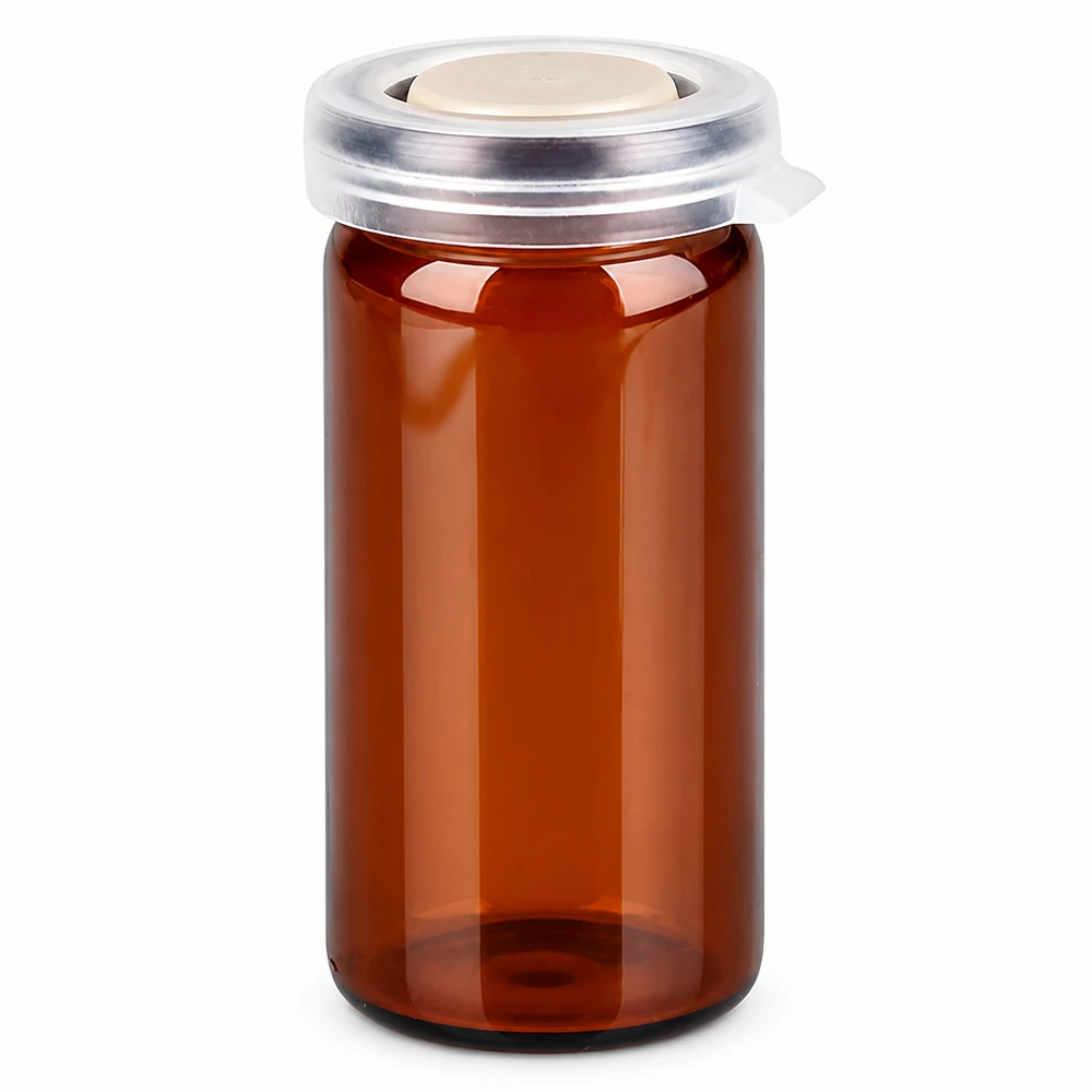 Braunes Rollrandglas 10ml mit Schnappdeckel für pharmazeutische und labortechnische Anwendungen