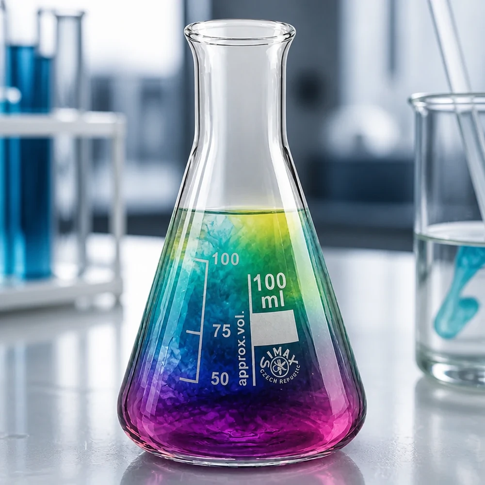 Erlenmeyerkolben 100ml Enghals aus Borosilikatglas für professionelle Laboranwendungen und chemische Analysen