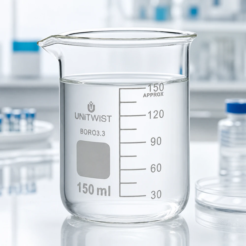 Becherglas 150ml Borosilikat 3.3 niedrige Form UNiTwist für Labor und Gewerbe