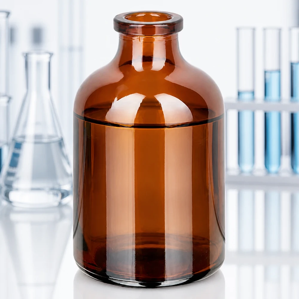 Injektionsflasche Braunglas 50ml für pharmazeutischen und gewerblichen Einsatz lichtgeschützt steril