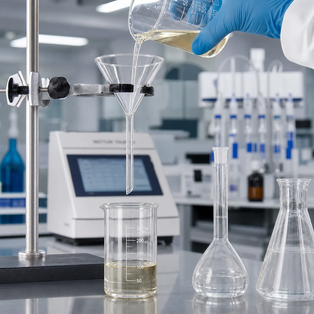 Trichter ø100mm Kalk-Soda, Winkel 60°, Kurzstil Labortrichter 100mm Durchmesser aus Kalk-Soda-Glas mit 60 Grad Winkel und Kurzstiel für professionelle Anwendung