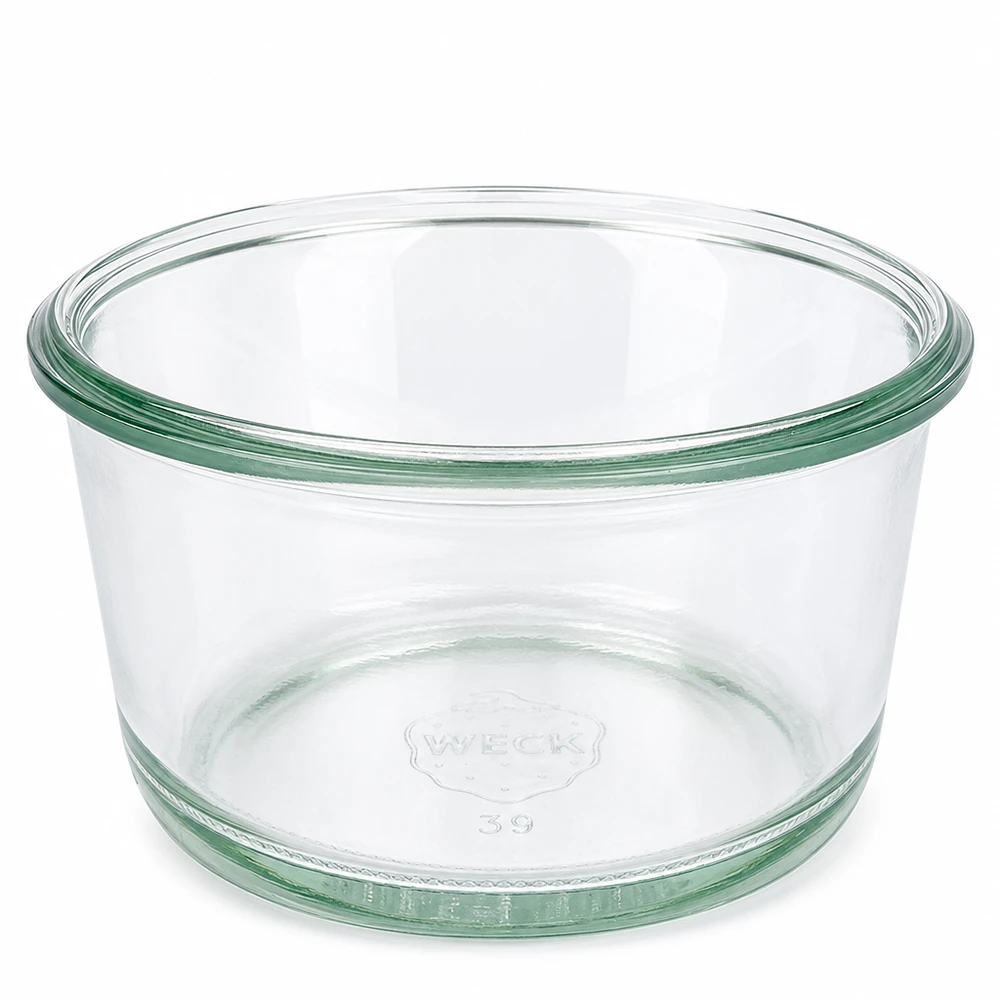 WECK Gourmetglas 165ml RR80 Sturzglas transparent mit grünem Rand für Einmachen und Aufbewahrung