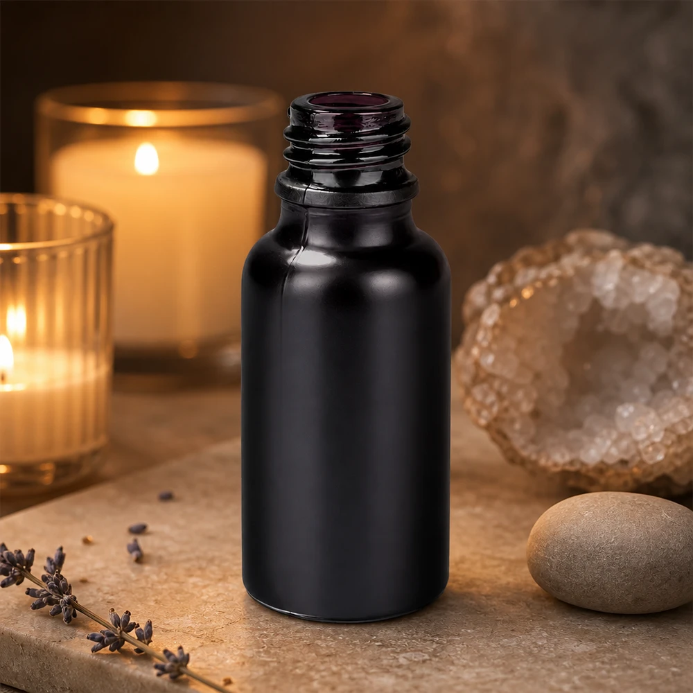 20ml schwarze Apothekerflasche BlackLine UT18/20 UNiTWIST Violettglas für professionelle Anwendung Pacadura