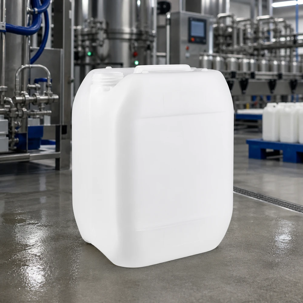 Weißer HDPE-Kanister 10 Liter ohne Verschluss für gewerblichen Einsatz in Industrie und Produktion