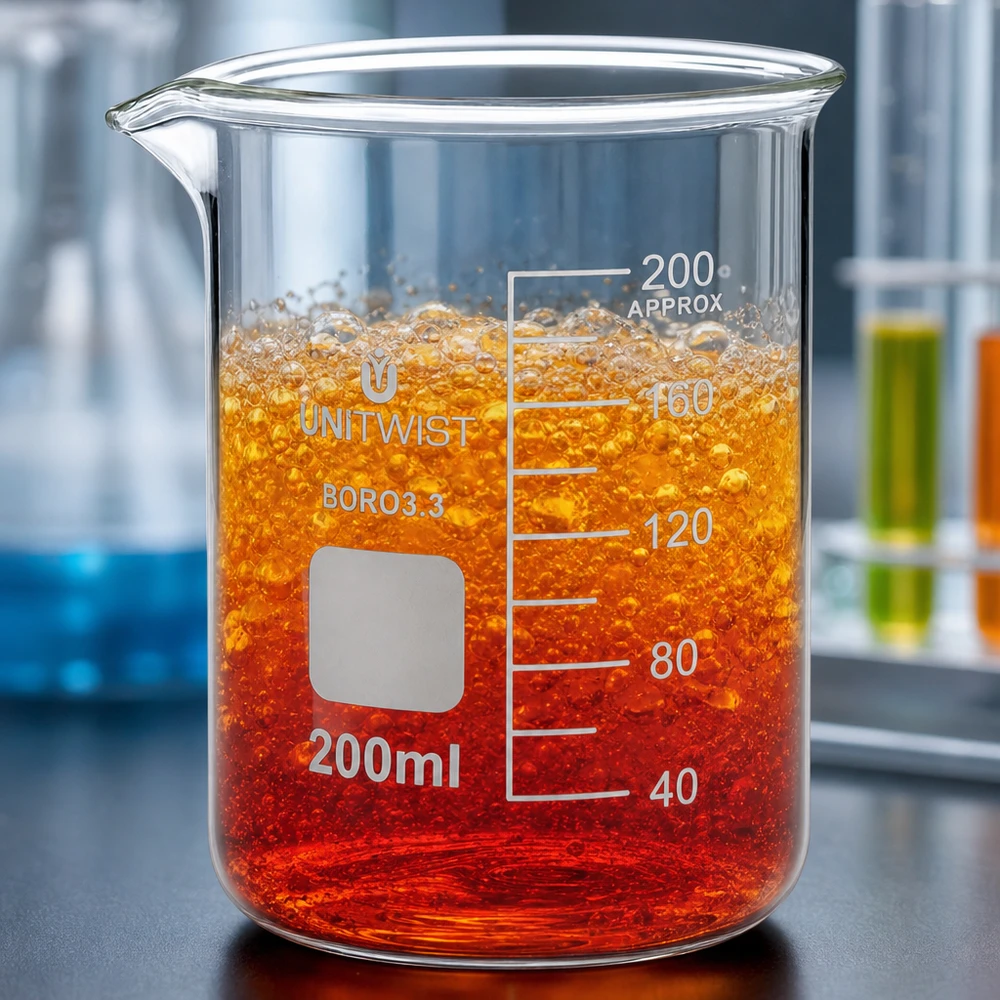 Becherglas 200ml Borosilikat 3.3 niedrige Form UNiTWIST für Labor und Gewerbe