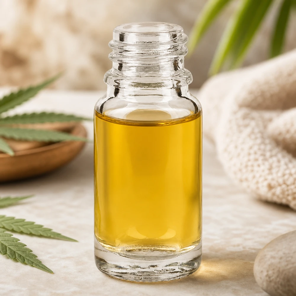 10ml Apothekerflasche ClearLine DIN18 aus Klarglas mit gelbem Öl gefüllt für professionellen Einsatz