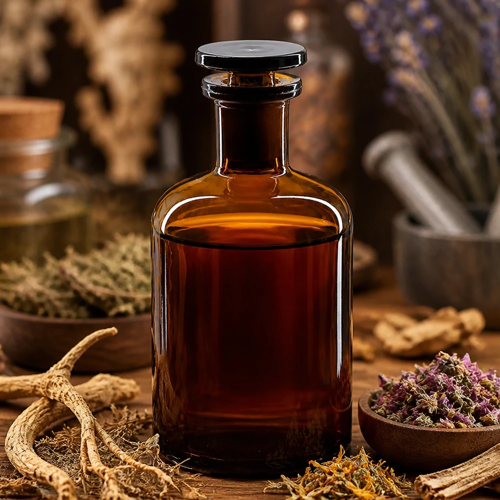 Braune Rundschulterflasche 100ml Enghals mit Glasstopfen für professionellen Laboreinsatz