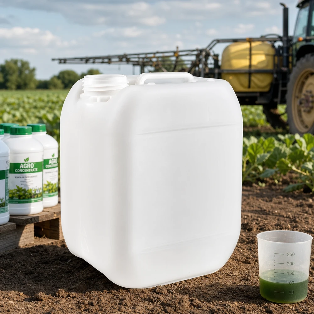 Weißer HDPE Kanister 5 Liter ohne Verschluss für professionellen Agrareinsatz bei Pacadura.de