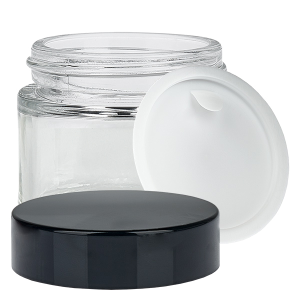 Glastiegel 60ml klar mit Einlegedeckel UNiTWIST Glastiegel 60ml klar mit Einlegedeckel UNiTWIST