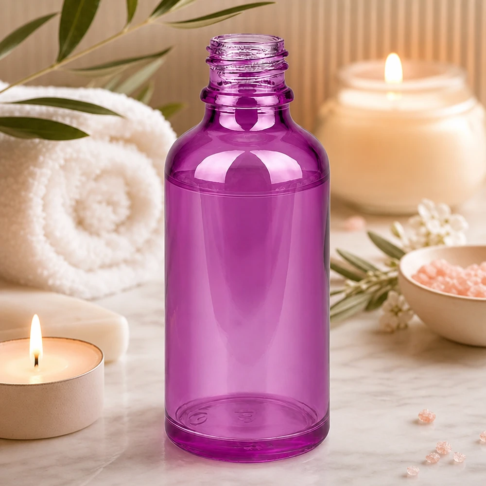 50ml Apothekerflasche violett Glas UT18/50 UNiTWIST Gewinde für professionelle Kosmetik und Pharmazie