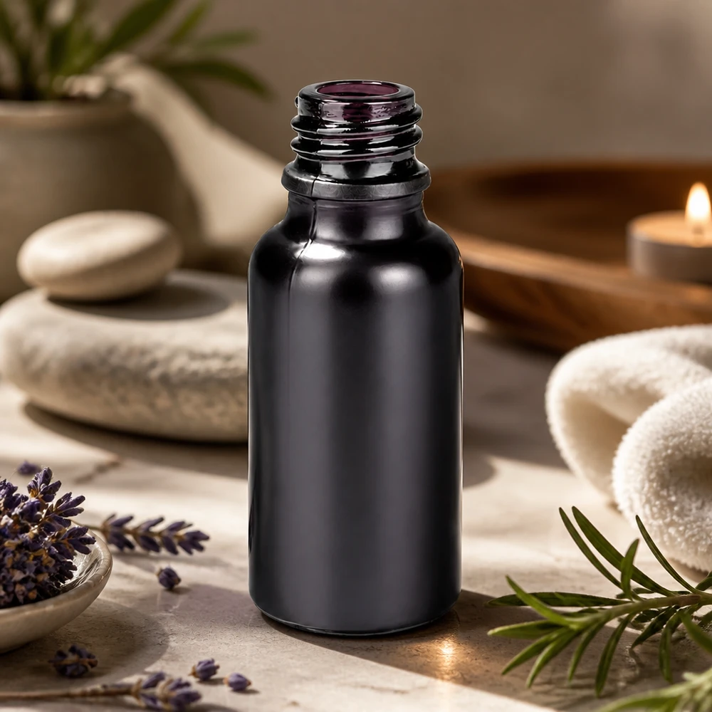 20ml Apothekerflasche BlackLine Violettglas UT18/20 UNiTWIST für professionelle Kosmetik und Pharmazie