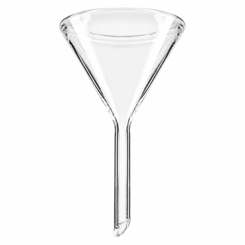 Trichter ø45mm Kalk-Soda, Winkel 60°, Kurzstil Glastrichter 45mm Durchmesser Kalk-Soda-Glas 60° Winkel Kurzstiel für professionelle Laboranwendungen