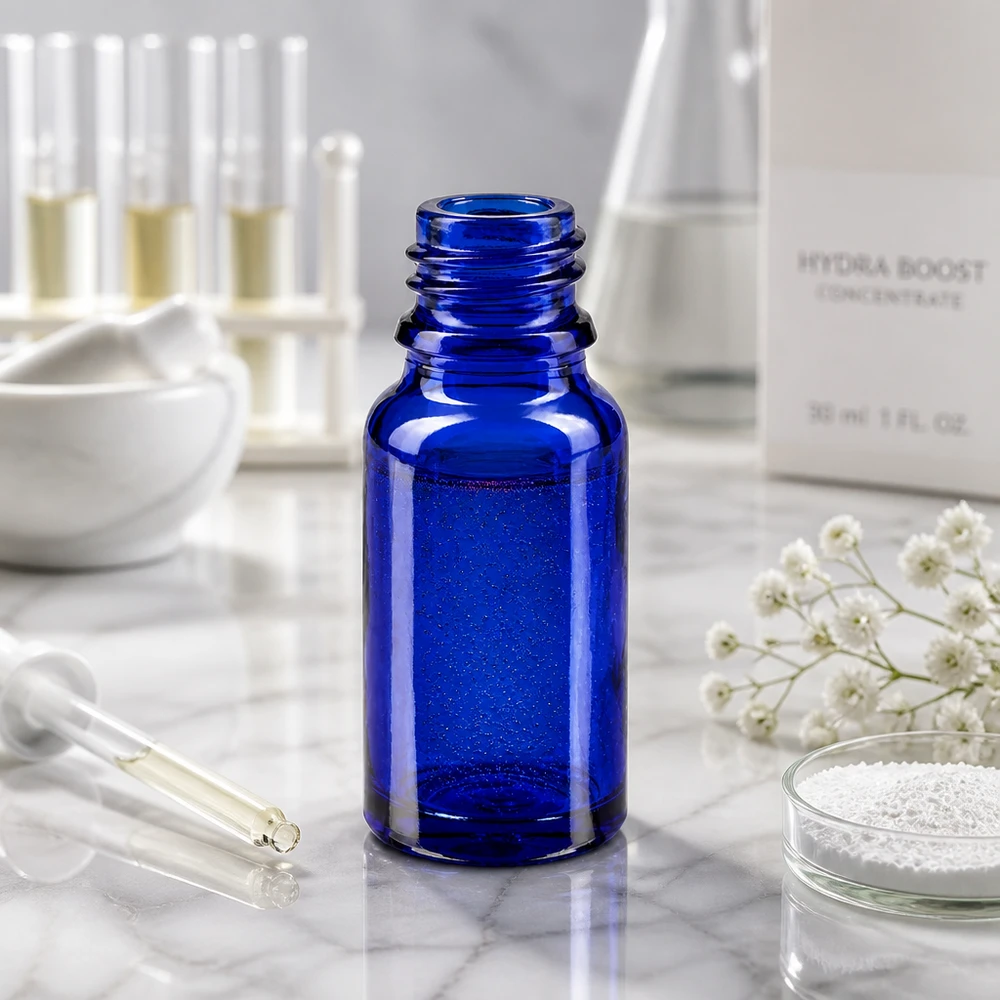 10ml blaue Apothekenflasche ApoGlas für professionellen pharmazeutischen Einsatz im Fachhandel