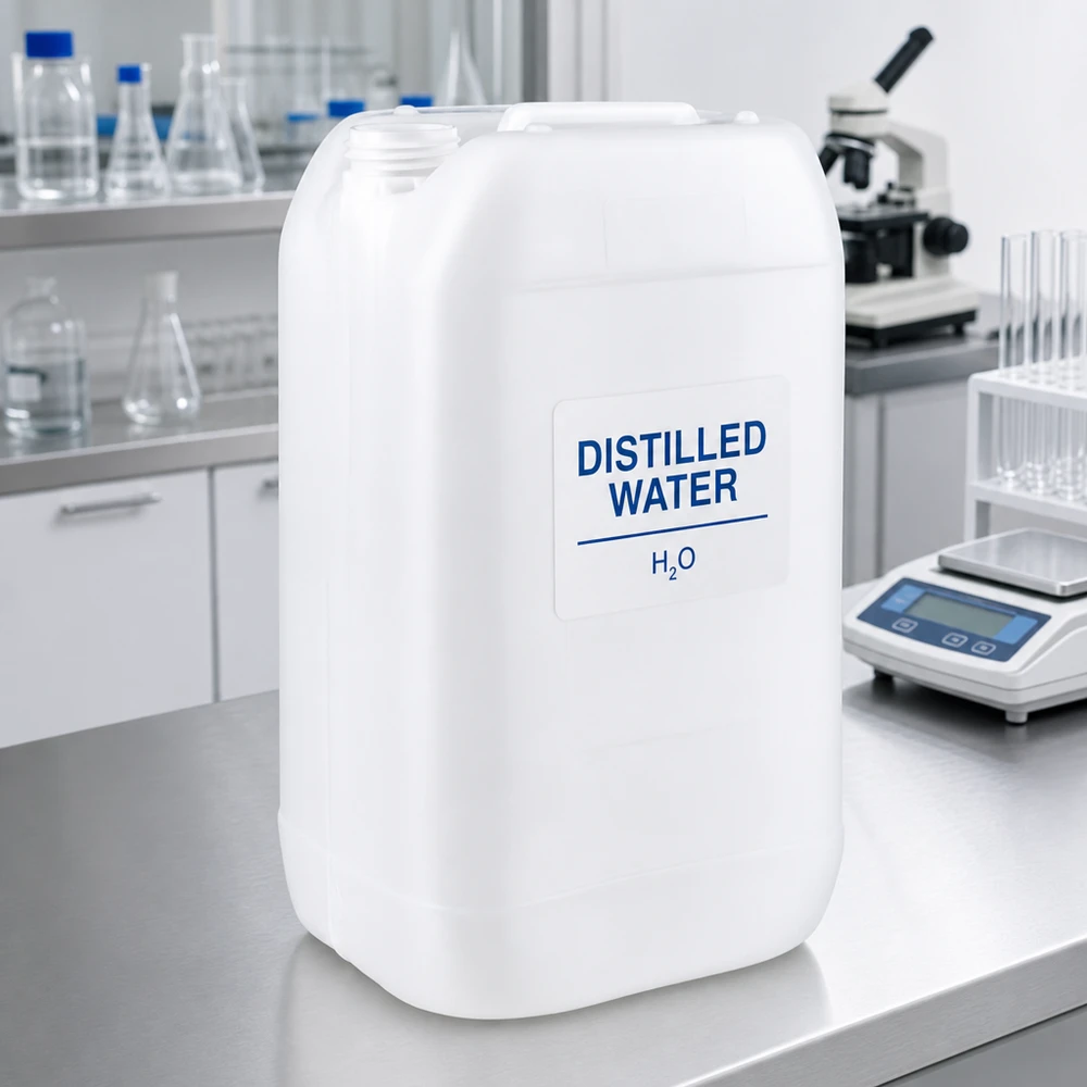 Kanister 15 Liter ohne Verschluss Weißer 15-Liter-HDPE-Kanister für destilliertes Wasser im Labor professioneller Gewerbeeinsatz