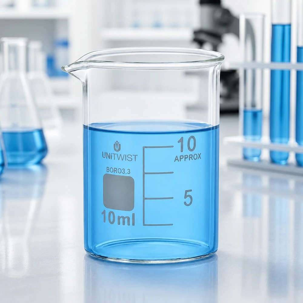 Becherglas 10ml Borosilikat niedrige Form UNiTWIST für Labor und Gewerbe bei Pacadura