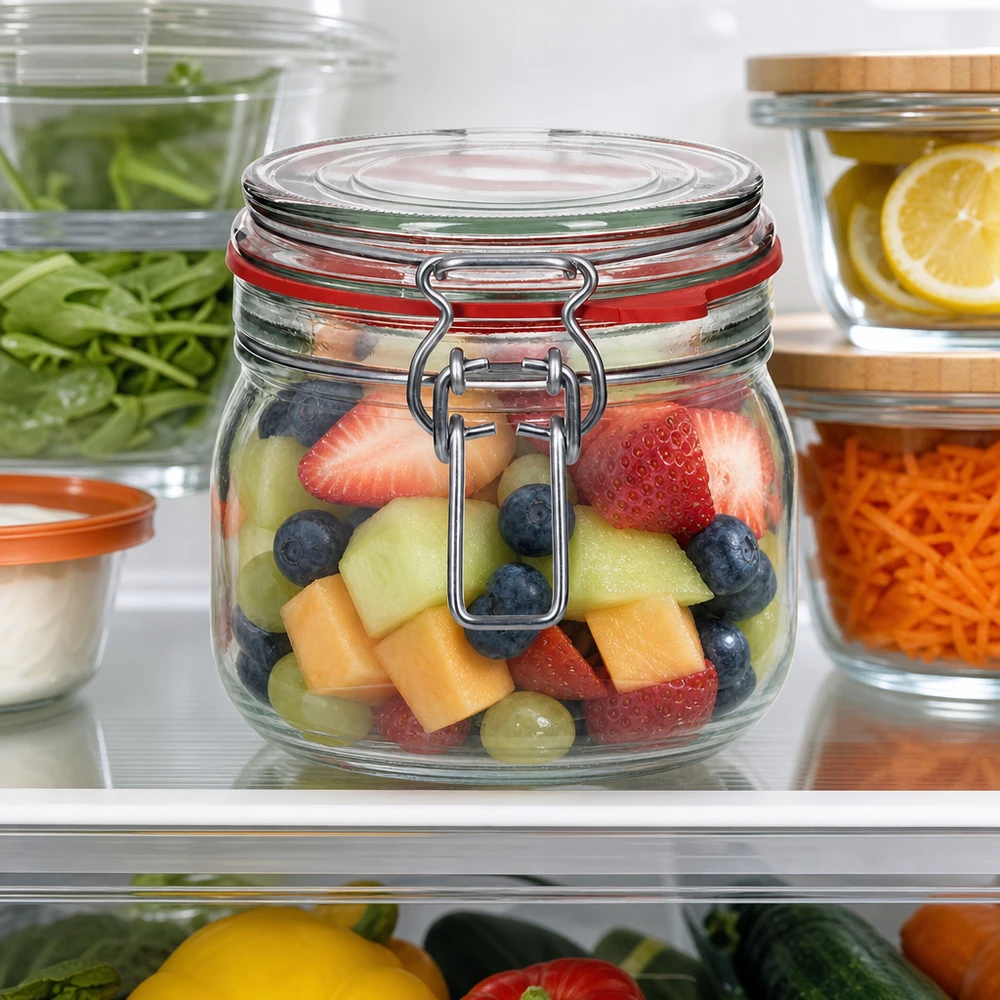 634ml Vorratsglas mit Bügelverschluss für professionelle Lebensmittellagerung im Kühlschrank - Pacadura Fachhandel