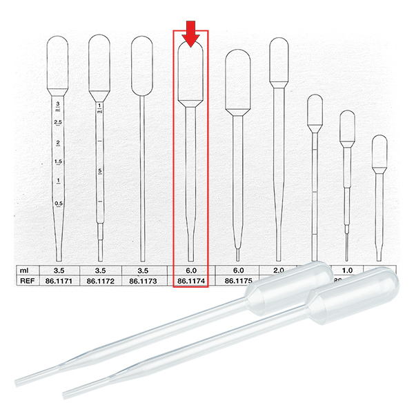 6ml Transferpipette (152x15mm) ohne Graduierung