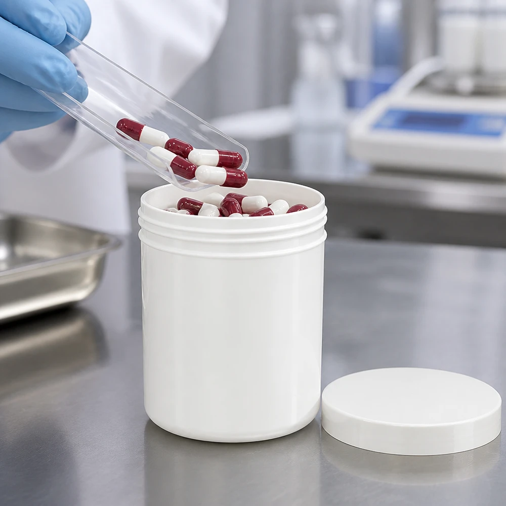 Weiße PP-Salbenkruke 50g mit Schraubdeckel für pharmazeutische und kosmetische Abfüllung
