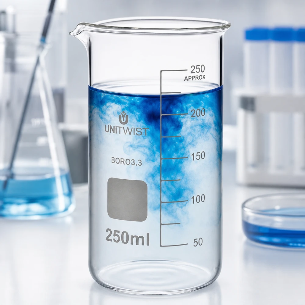 Becherglas 250ml hohe Form Borosilikat 3.3 UNITWIST für Labor und Gewerbe graduiert