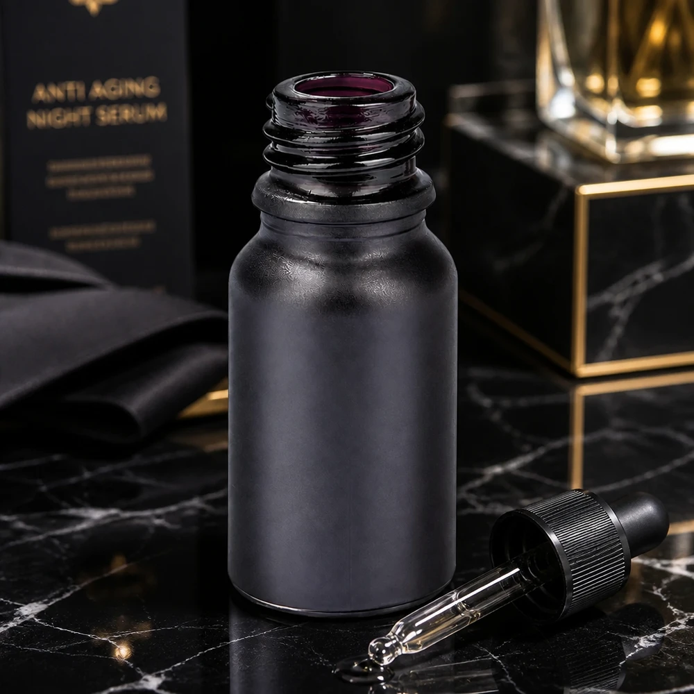10ml Apothekerflasche BlackLine UT18/10 UNiTWIST schwarz matt für professionelle Anwendung im Fachhandel